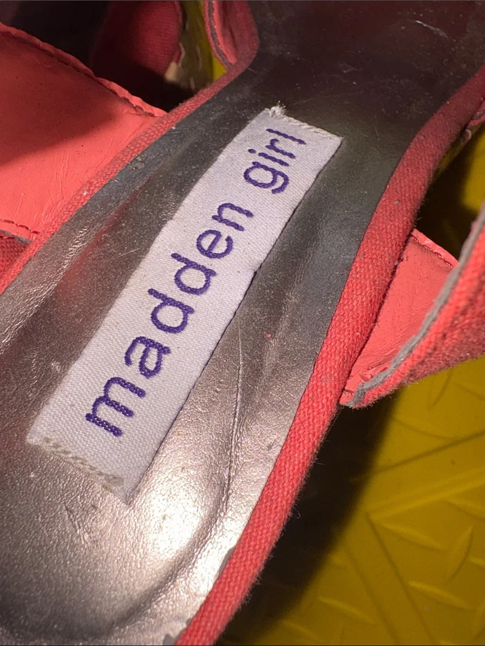 Madden Girl Coral Red T-Strap Wedge Sandals